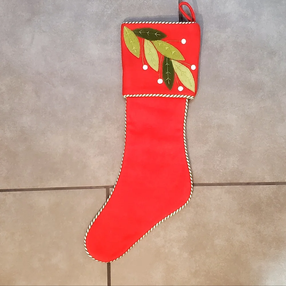 Crate & Barrel Mistletoe Stocking